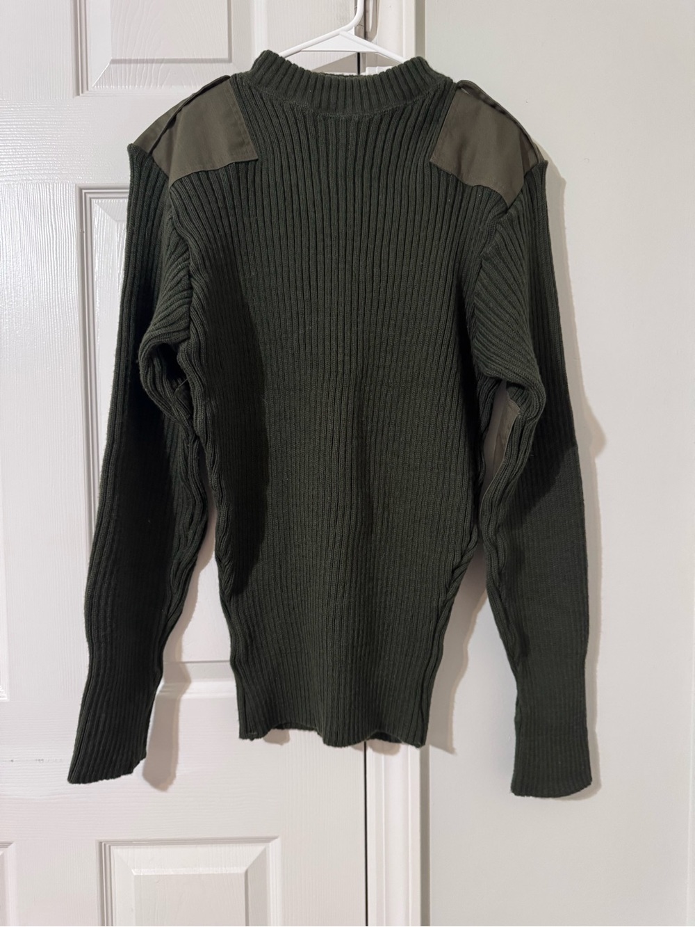 Men's Military Olive Green Ribbed Knit Sweater